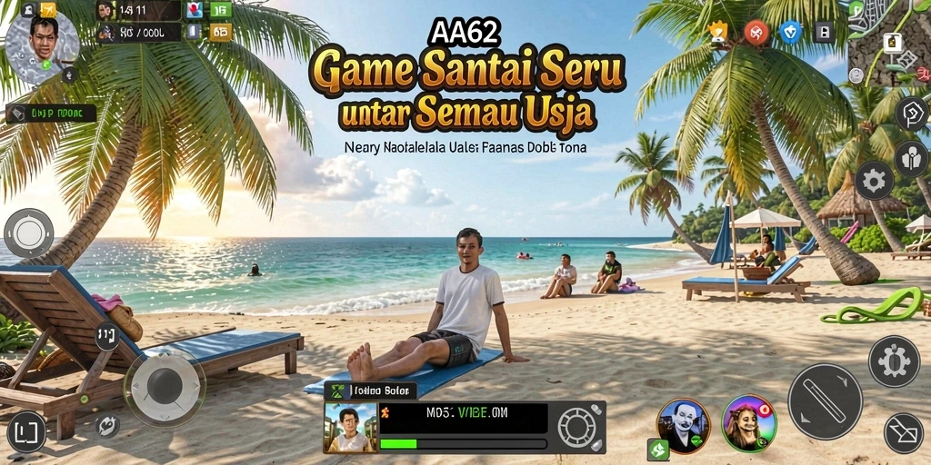 Screenshot utama AA62 menunjukkan gameplay santai yang mengasyikkan.