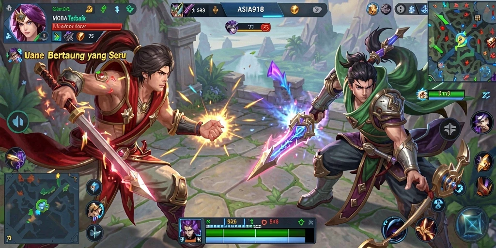 Gameplay seru dan menarik dalam ASIA918 MOBA.