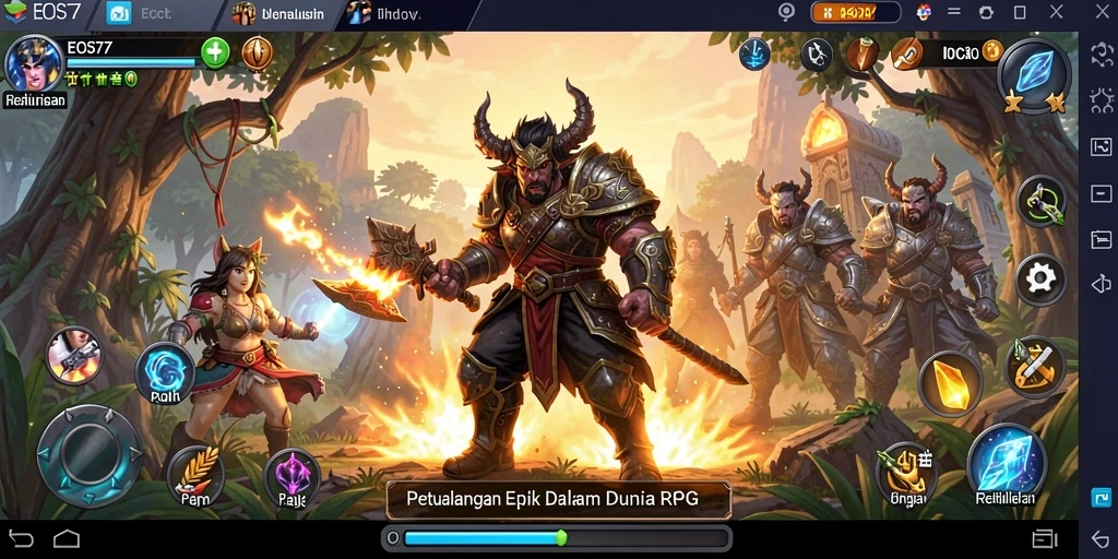 Tampilan gameplay EOS77 yang memukau dengan pertarungan yang seru.