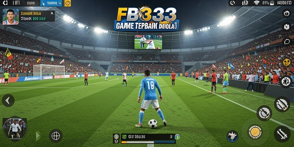 Tampilan gameplay FB333 yang mengesankan dengan aksi sepak bola yang intens.