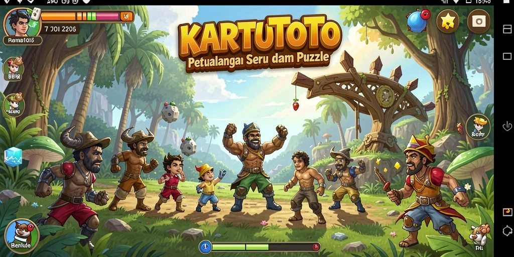 Tampilan gameplay KARTUTOTO dengan teka-teki menarik dan grafis cerah.