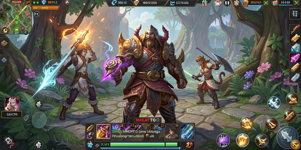 Screenshot gameplay MIKATOTO yang menunjukkan aksi seru dalam petualangan MMORPG.