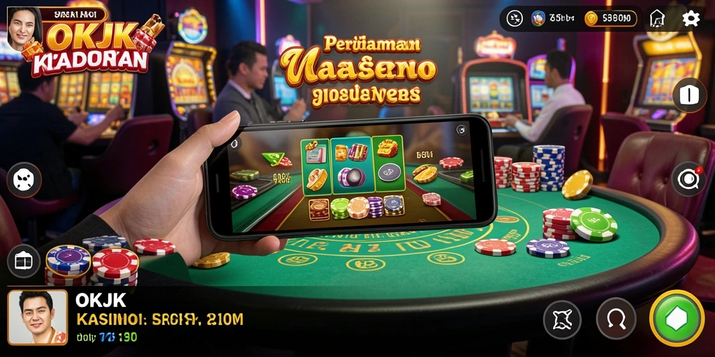 Tampilan screenshot utama OKJK menampilkan pengalaman bermain Kasino yang seru.