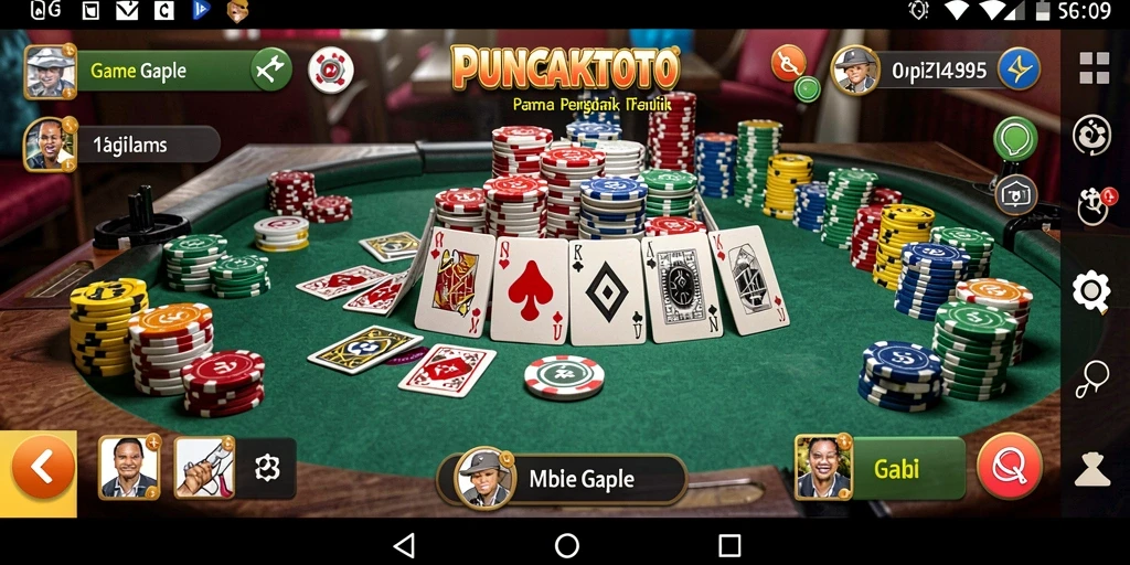 Tampilan gameplay seru Gaple di PUNCAKTOTO.