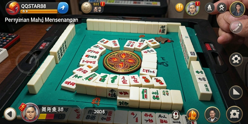 Screenshot gameplay <strong>QQSTAR88</strong> yang menunjukkan momen seru saat bertanding dalam Mahjong.