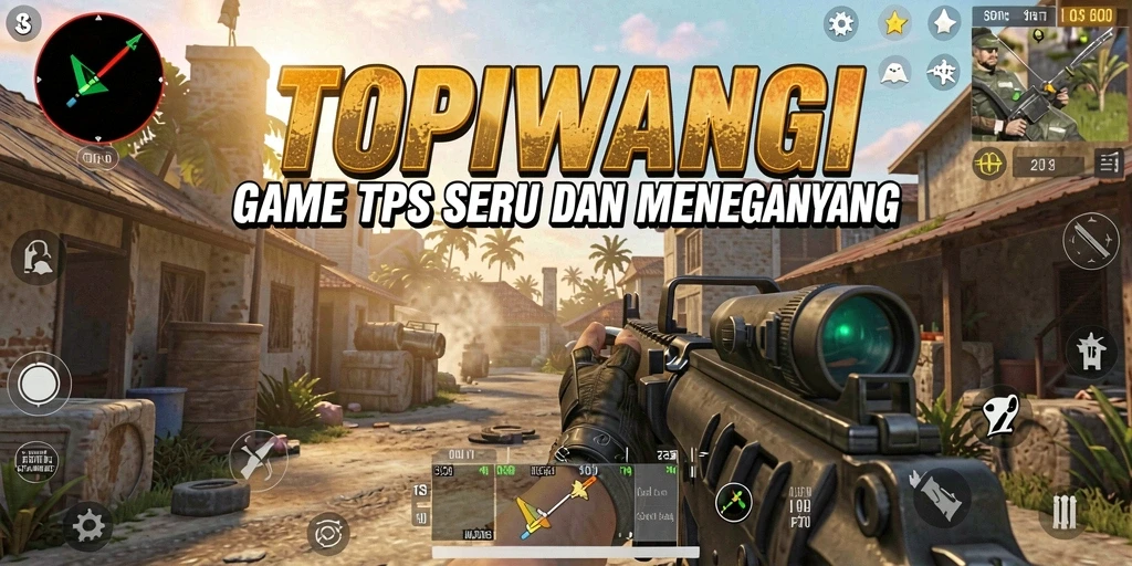 Screenshot utama TOPIWANGI menampilkan aksi gameplay TPS yang mendebarkan.